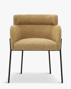Chaise, Tweed marron écureuil & métal noir Baron