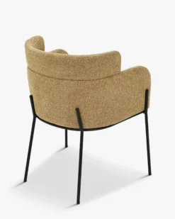 Chaise, Tweed marron écureuil & métal noir Baron