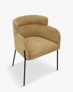 Chaise, Tweed marron écureuil & métal noir Baron