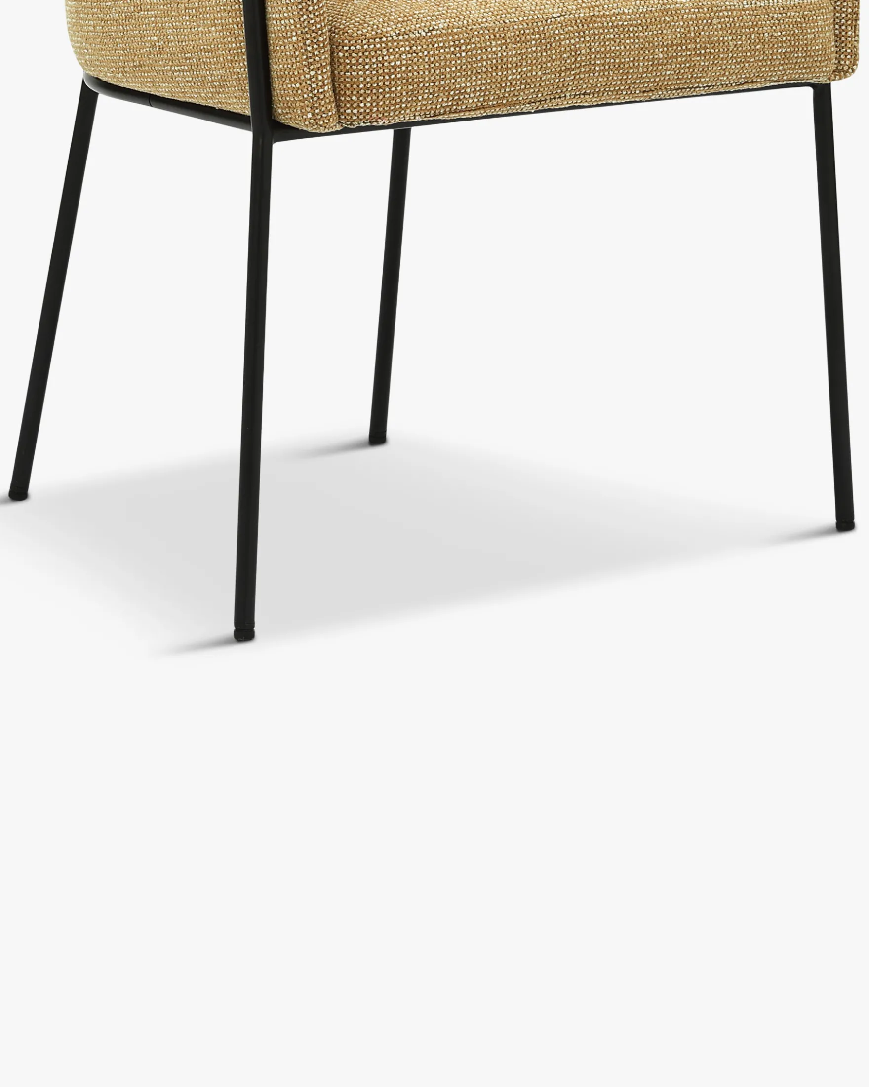 Chaise, Tweed marron écureuil & métal noir Baron