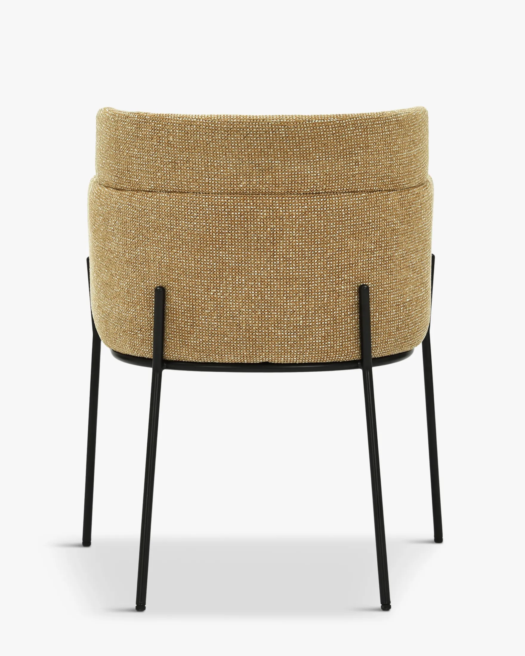 Chaise, Tweed marron écureuil & métal noir Baron