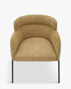Chaise, Tweed marron écureuil & métal noir Baron