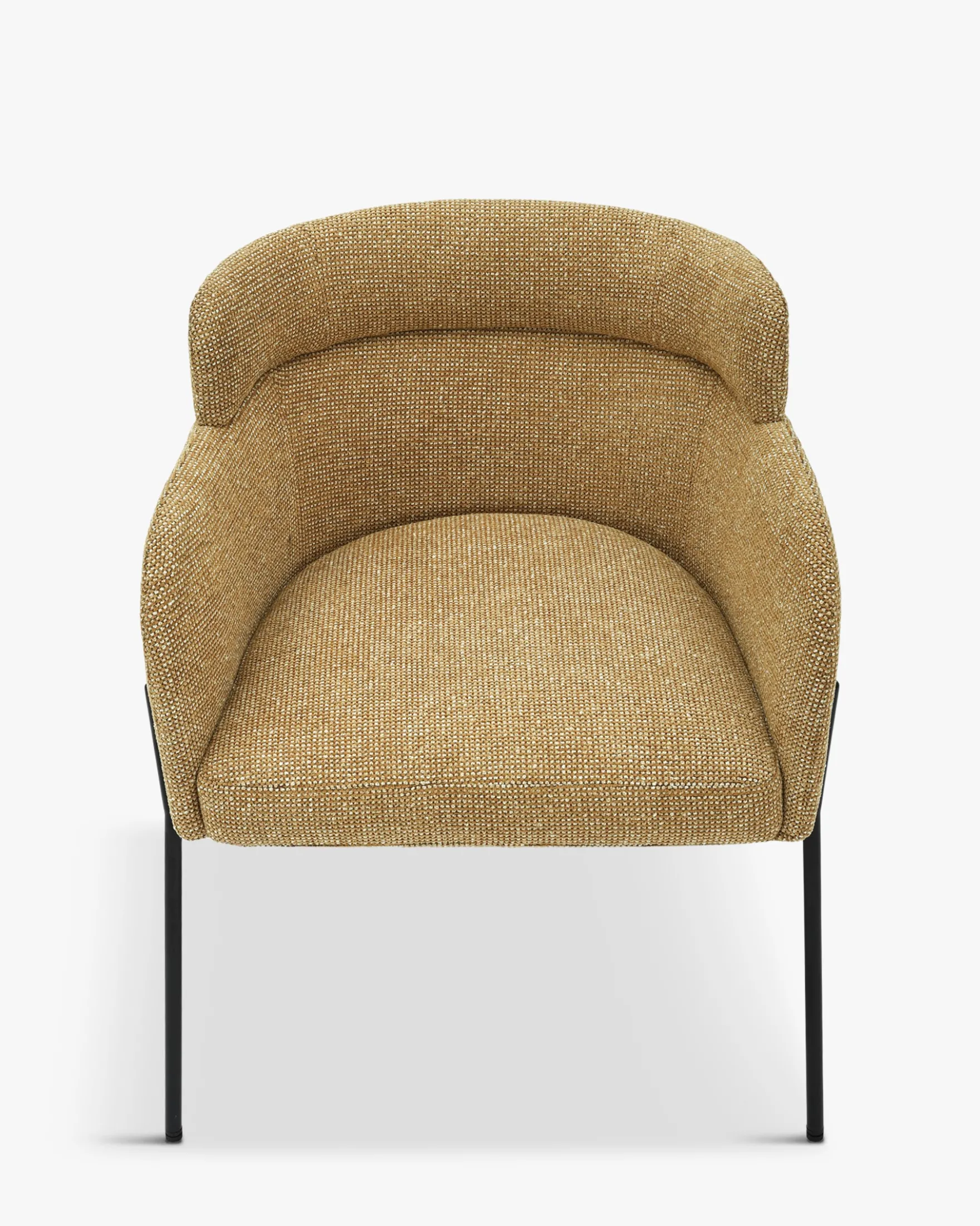 Chaise, Tweed marron écureuil & métal noir Baron