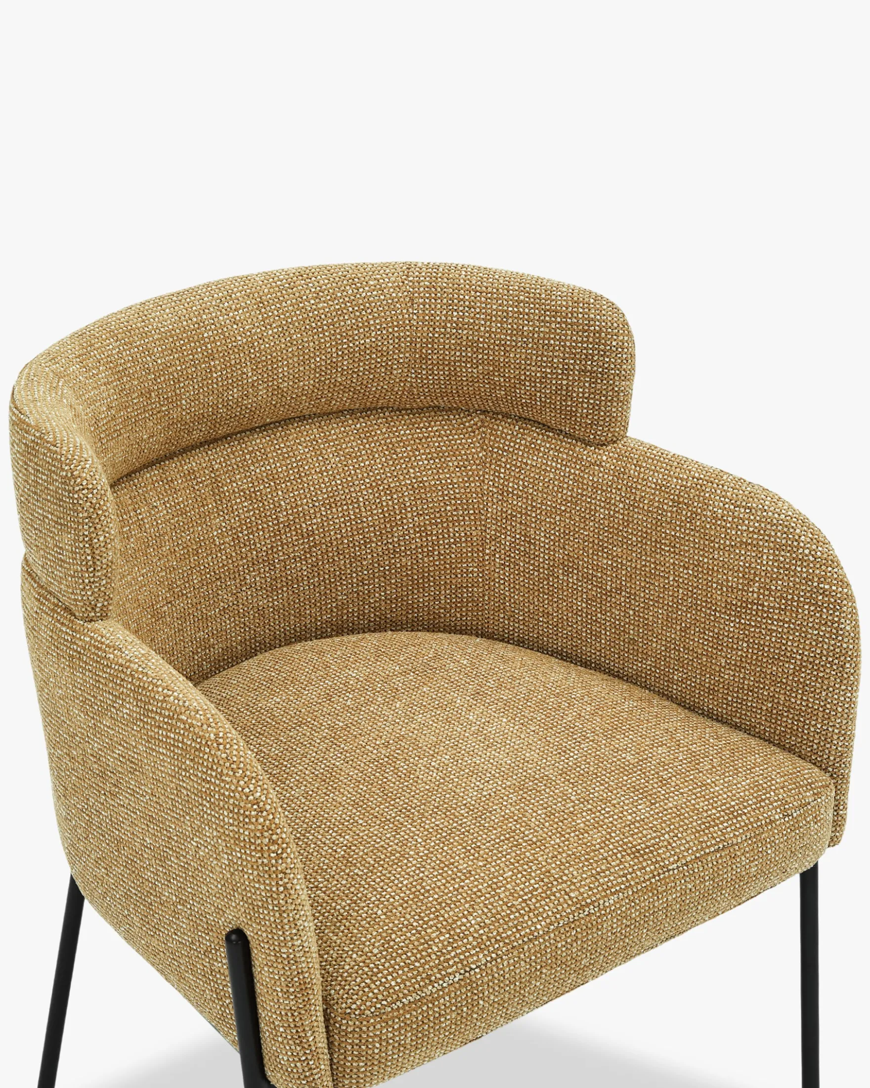 Chaise, Tweed marron écureuil & métal noir Baron