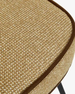 Chaise, Tweed marron écureuil & métal noir Wayne
