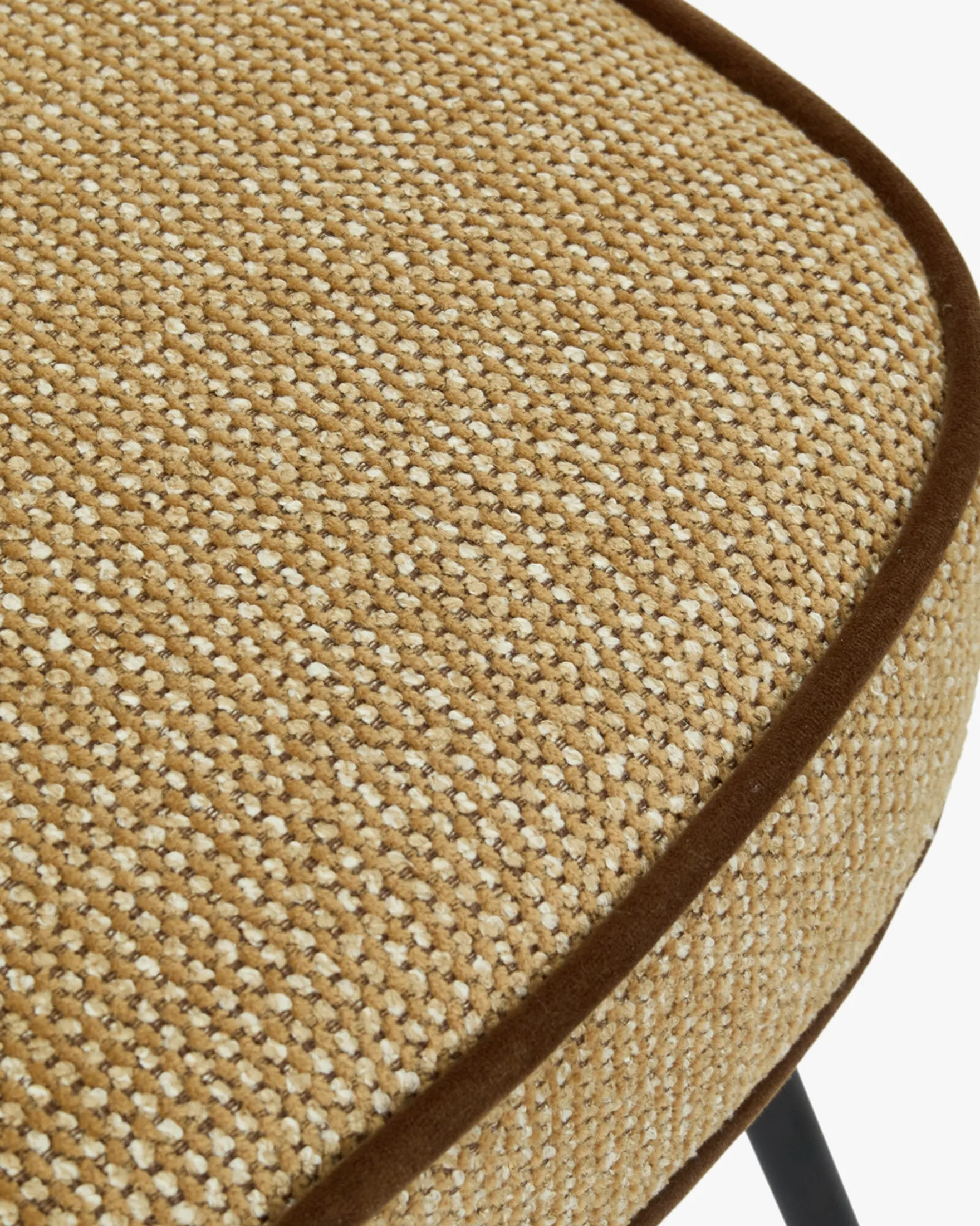 Chaise, Tweed marron écureuil & métal noir Wayne