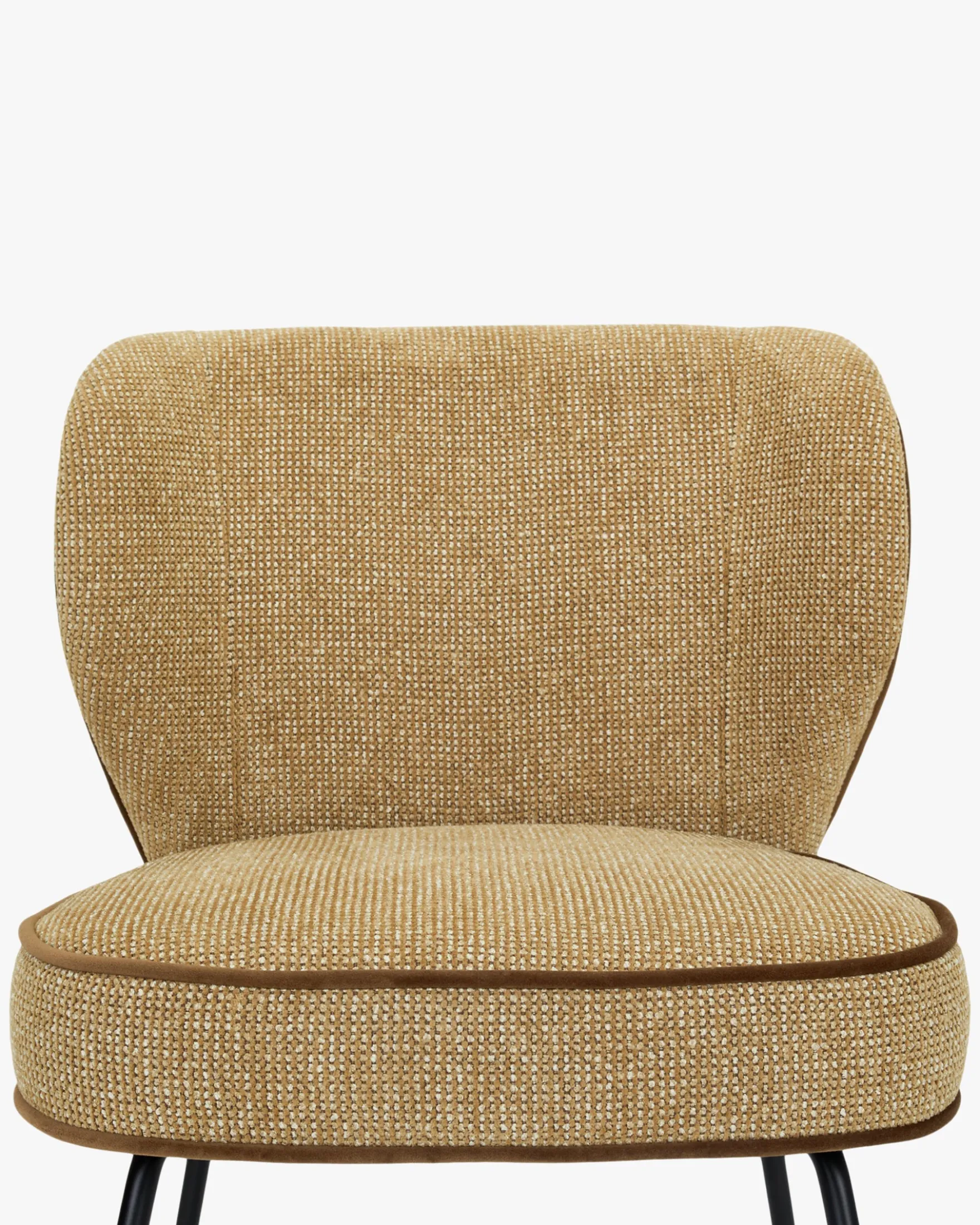 Chaise, Tweed marron écureuil & métal noir Wayne