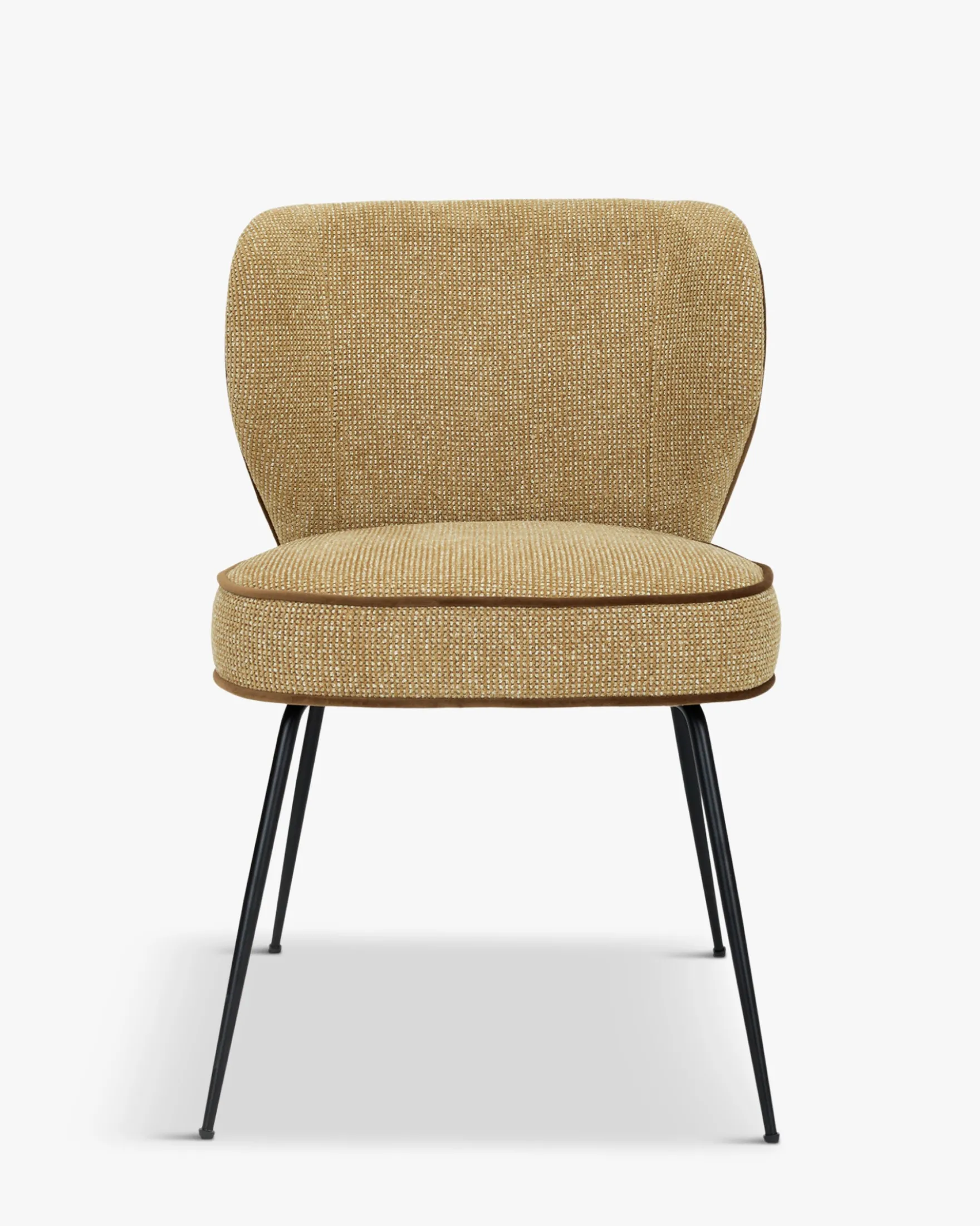 Chaise, Tweed marron écureuil & métal noir Wayne