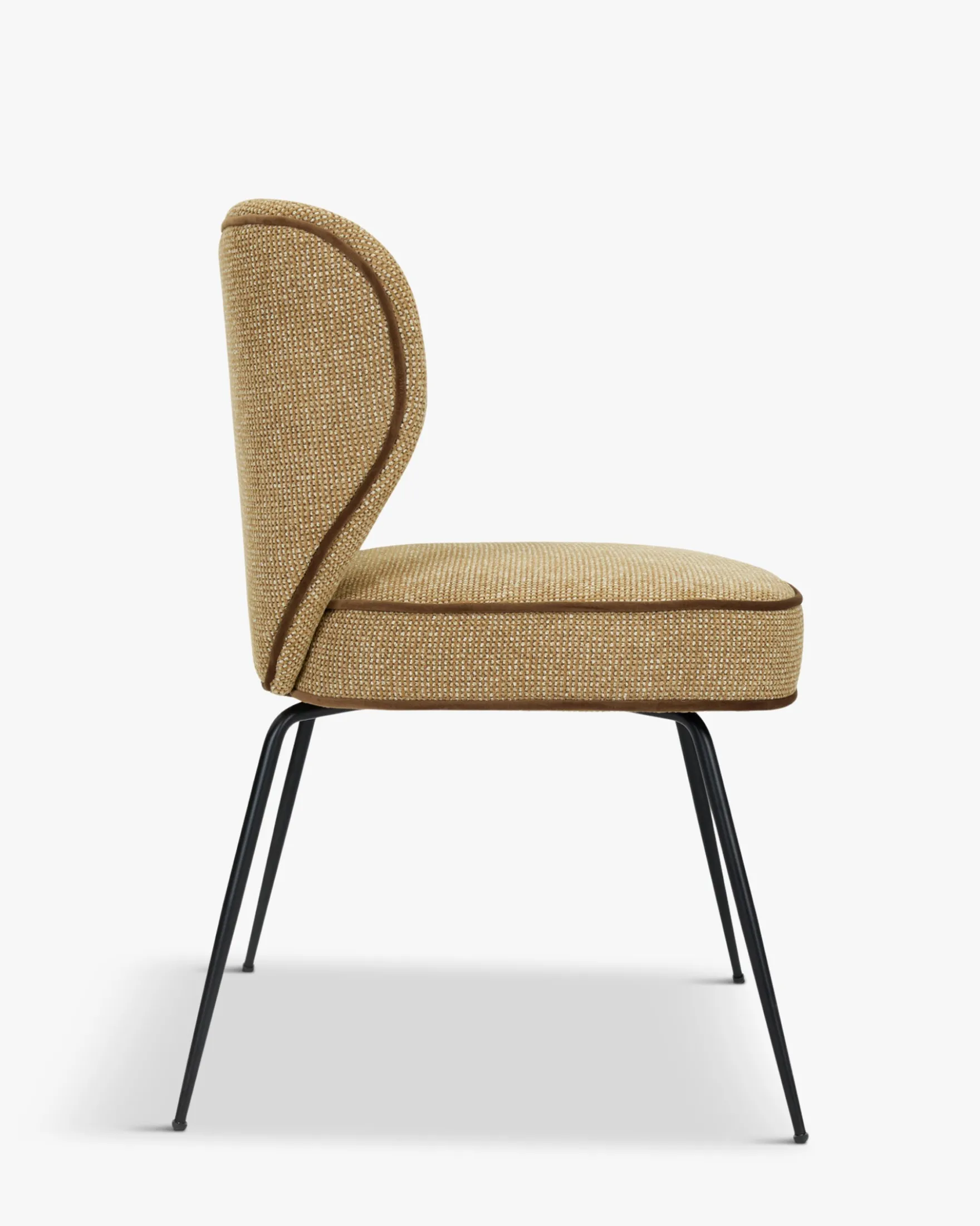Chaise, Tweed marron écureuil & métal noir Wayne