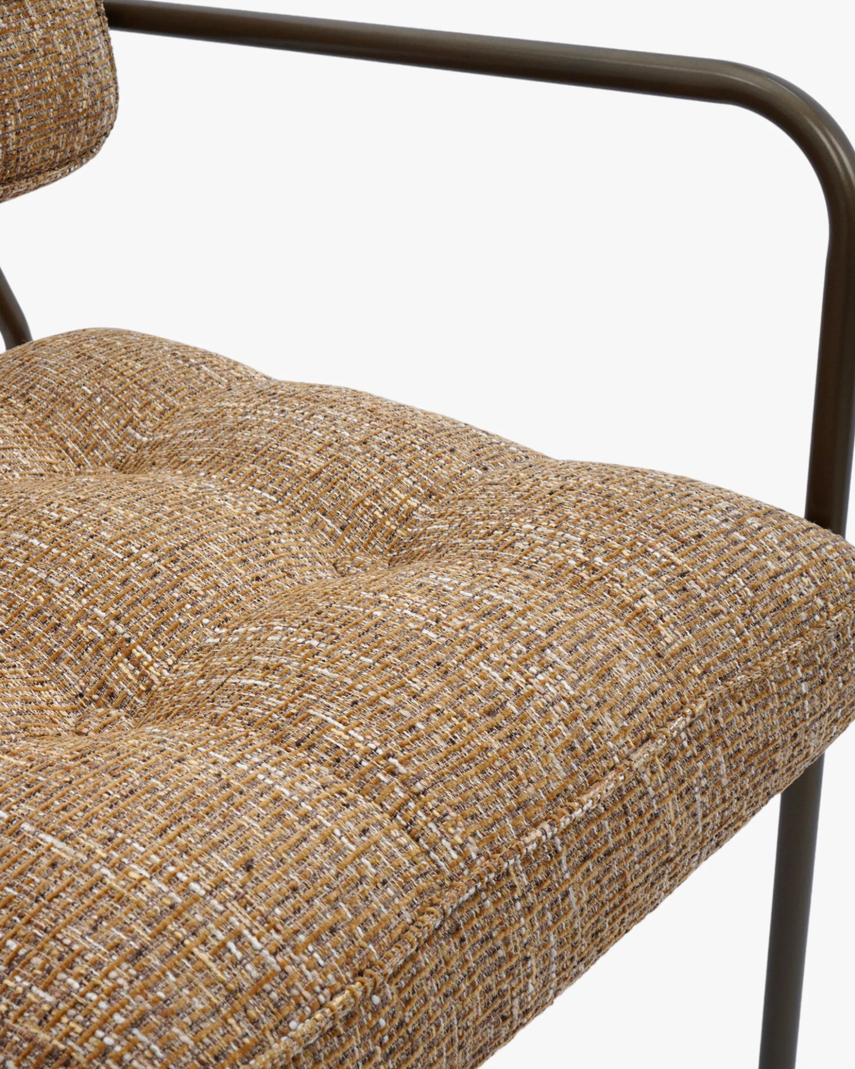 Chaise, Tweed marron ristretto & Métal bronze Orea