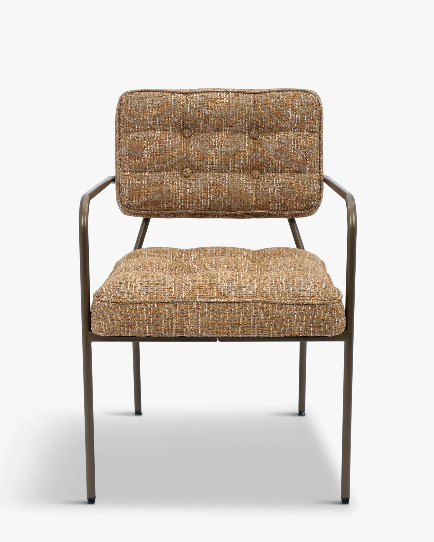 Chaise, Tweed marron ristretto & Métal bronze Orea