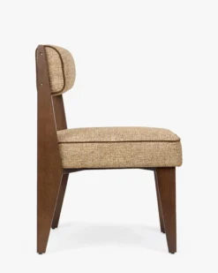 Chaise, Tweed marron ristretto & Frêne massif Elva