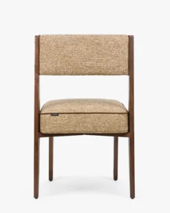 Chaise, Tweed marron ristretto & Frêne massif Elva