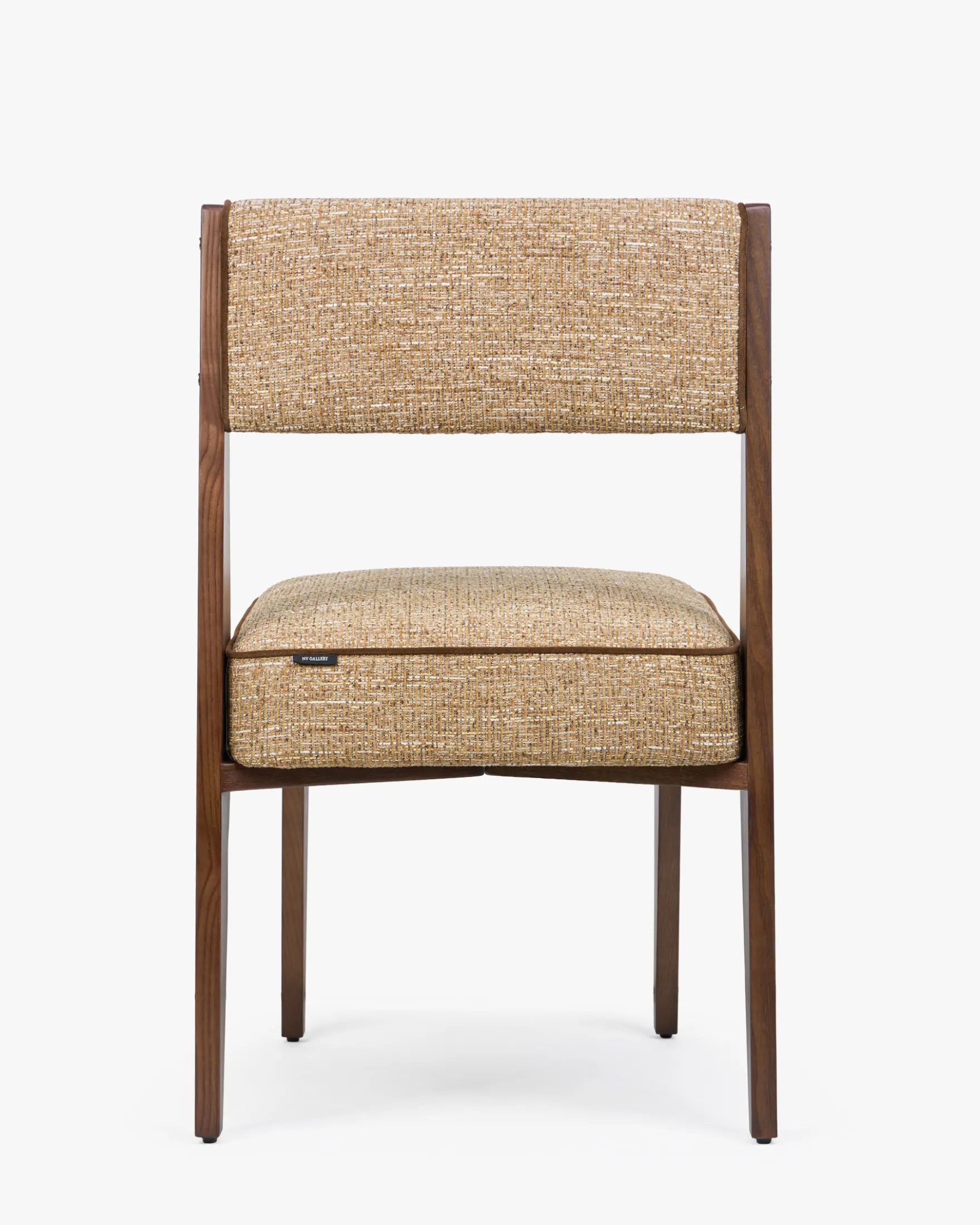 Chaise, Tweed marron ristretto & Frêne massif Elva