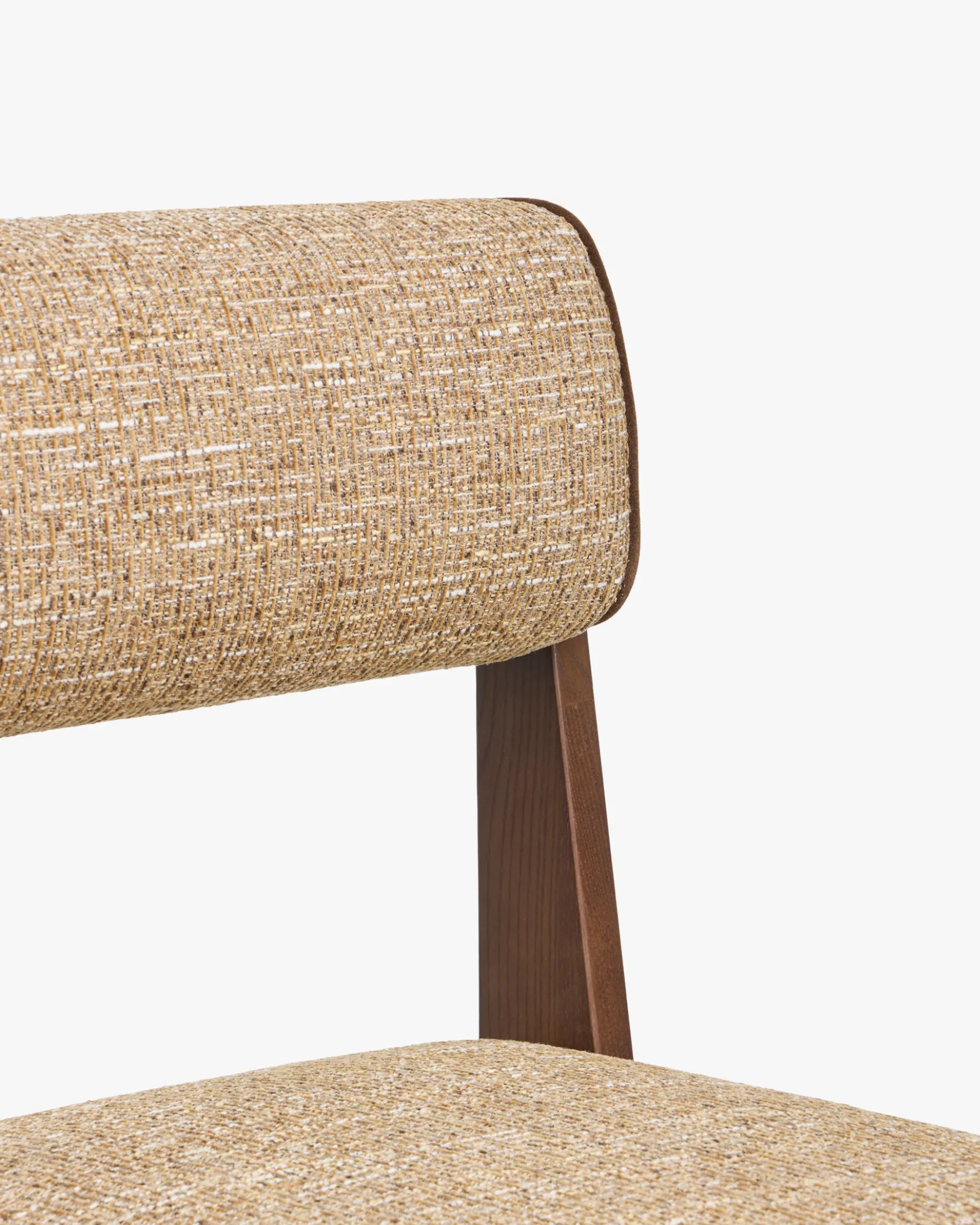 Chaise, Tweed marron ristretto & Frêne massif Elva