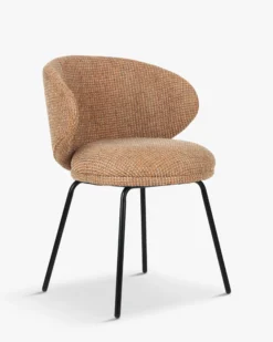 Chaise, Tweed orange miami & métal noir Savio