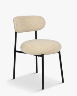 Chaise, Tweed sable & metal noir Maia