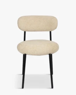 Chaise, Tweed sable & metal noir Maia