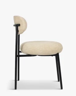 Chaise, Tweed sable & metal noir Maia