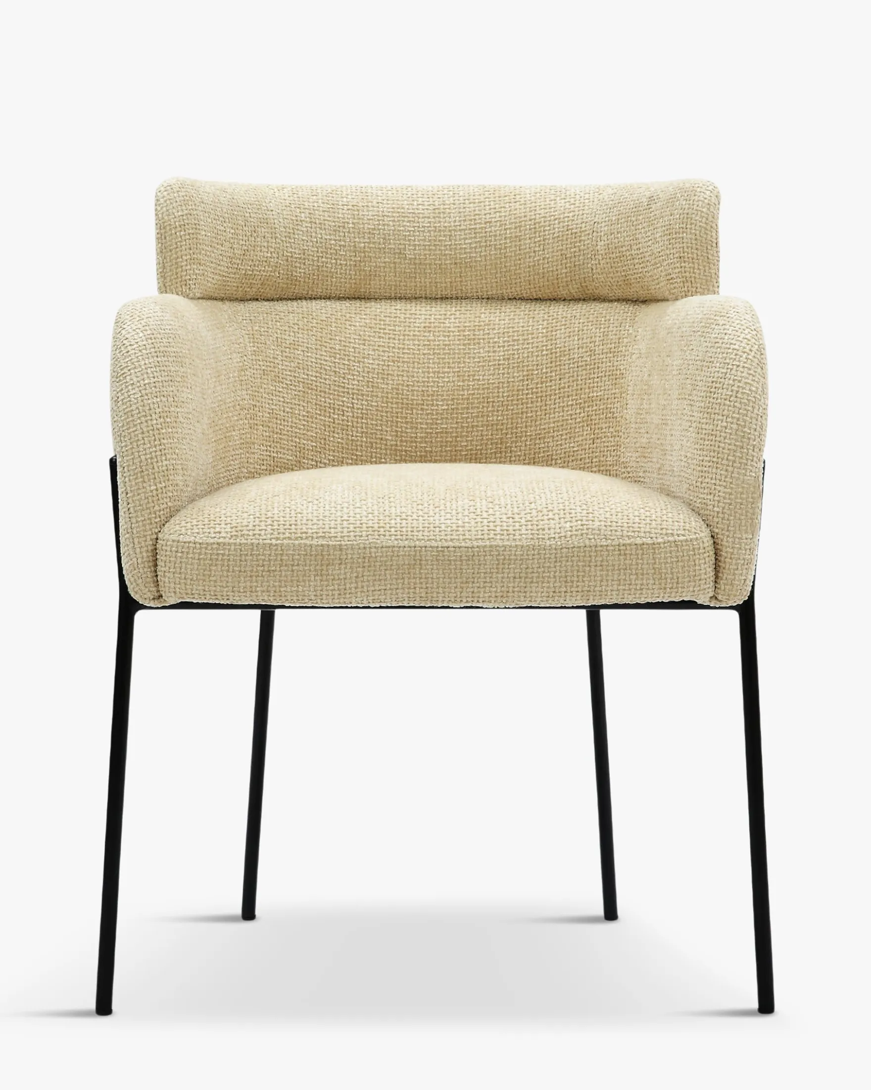 Chaise, Tweed sable & métal noir Baron