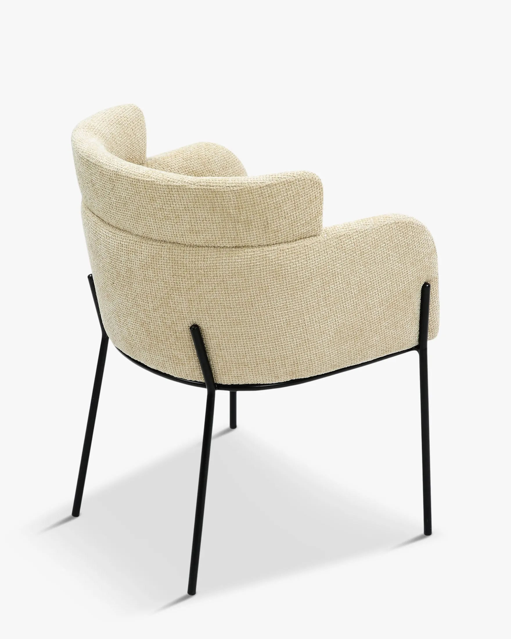 Chaise, Tweed sable & métal noir Baron