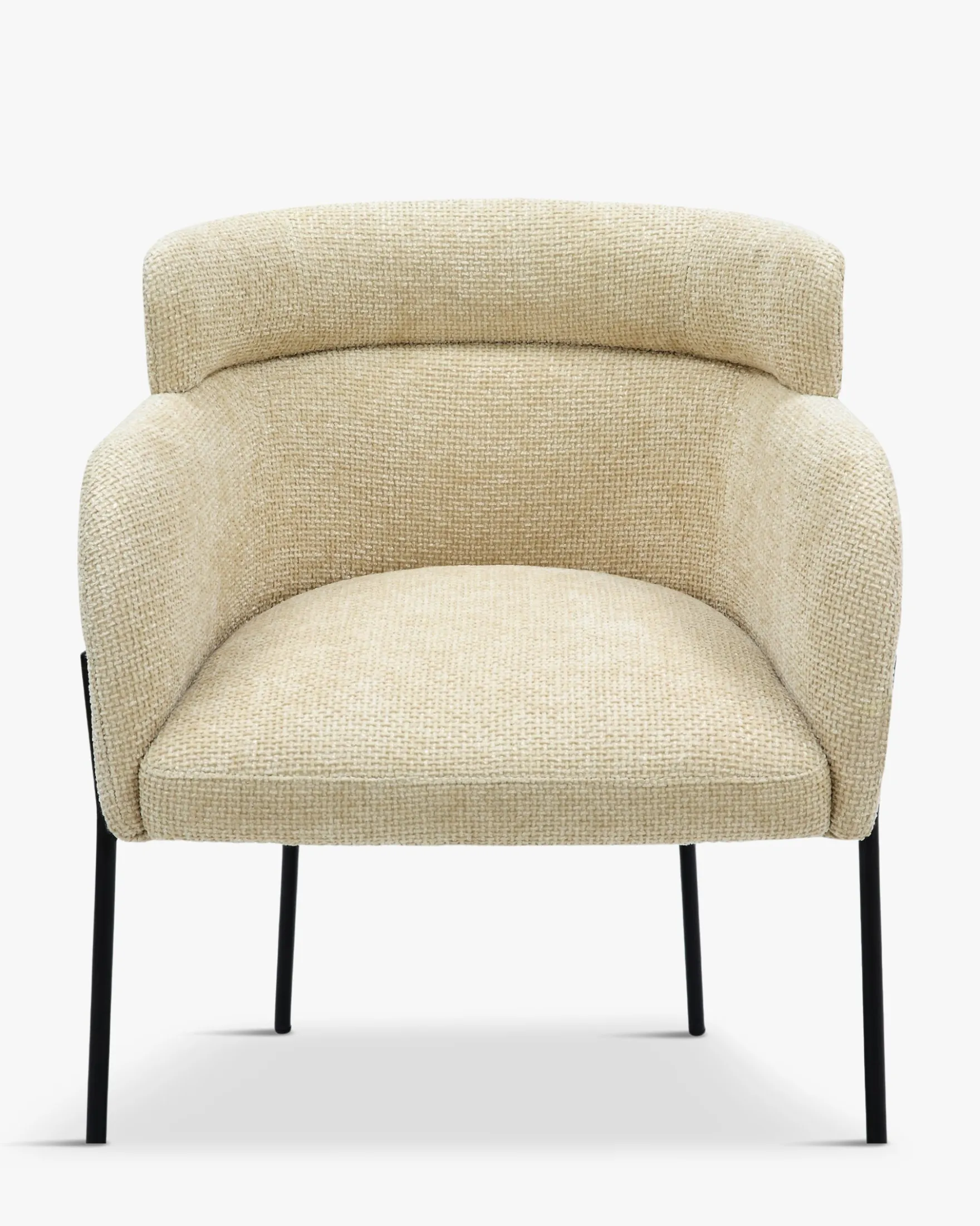 Chaise, Tweed sable & métal noir Baron