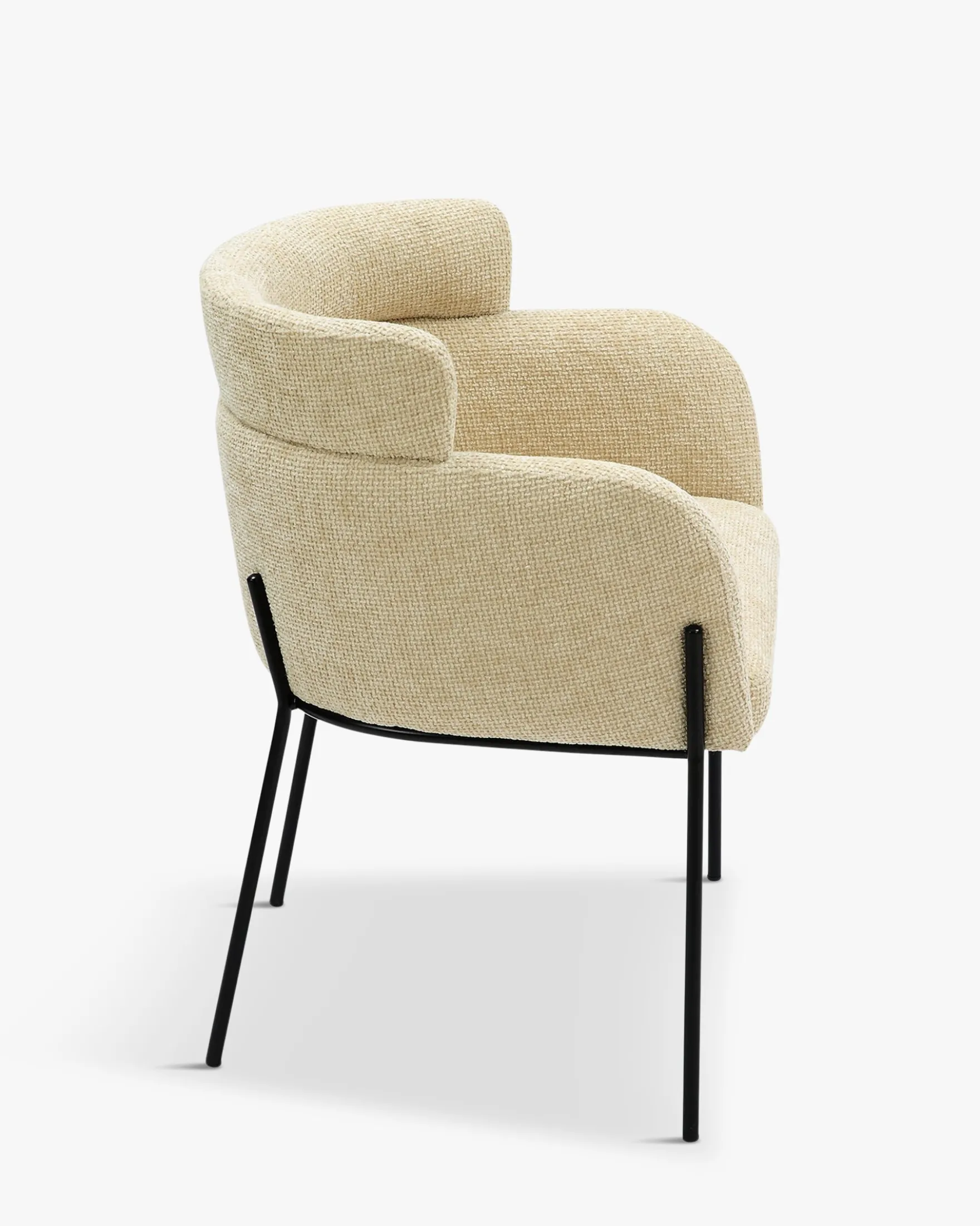 Chaise, Tweed sable & métal noir Baron