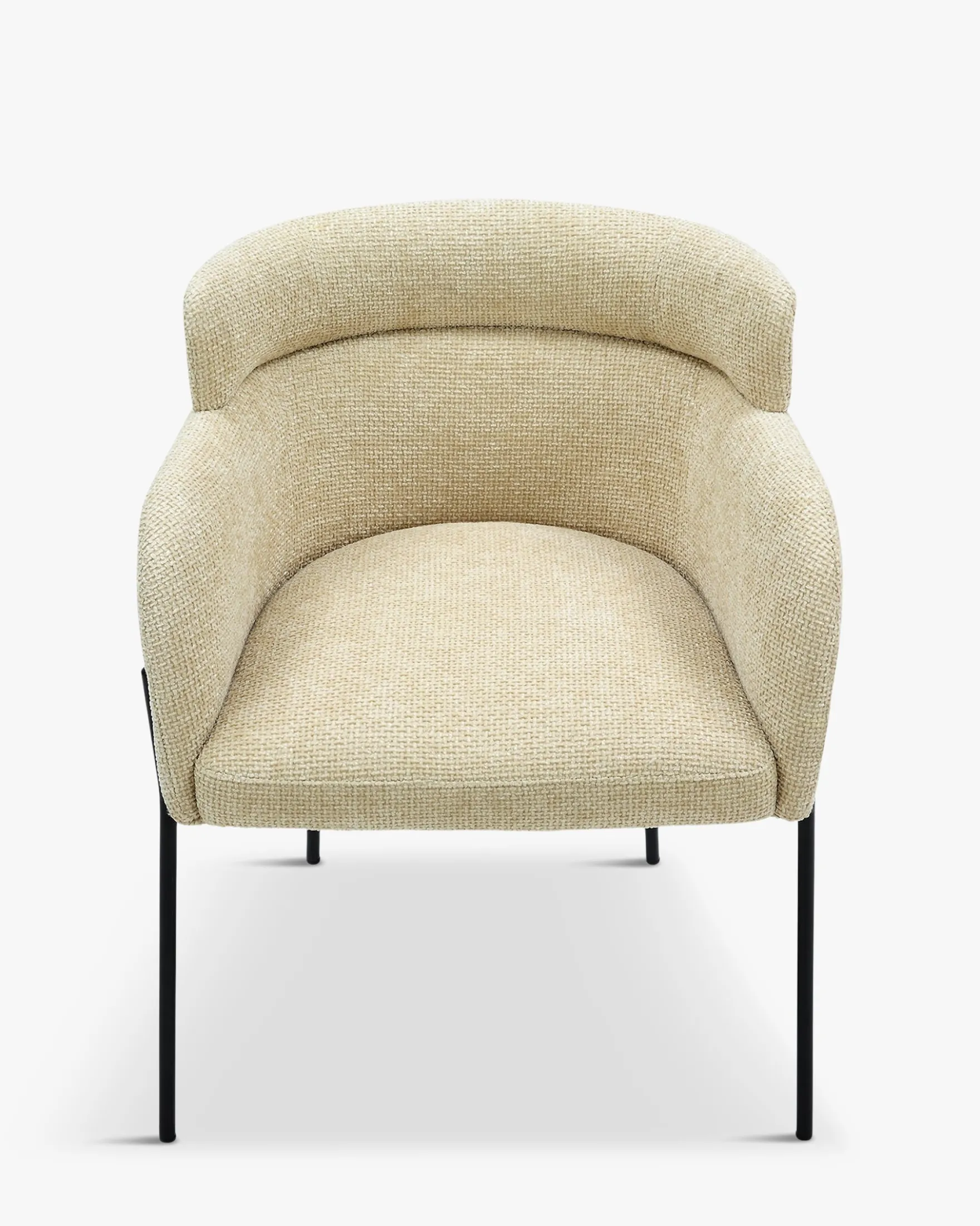 Chaise, Tweed sable & métal noir Baron