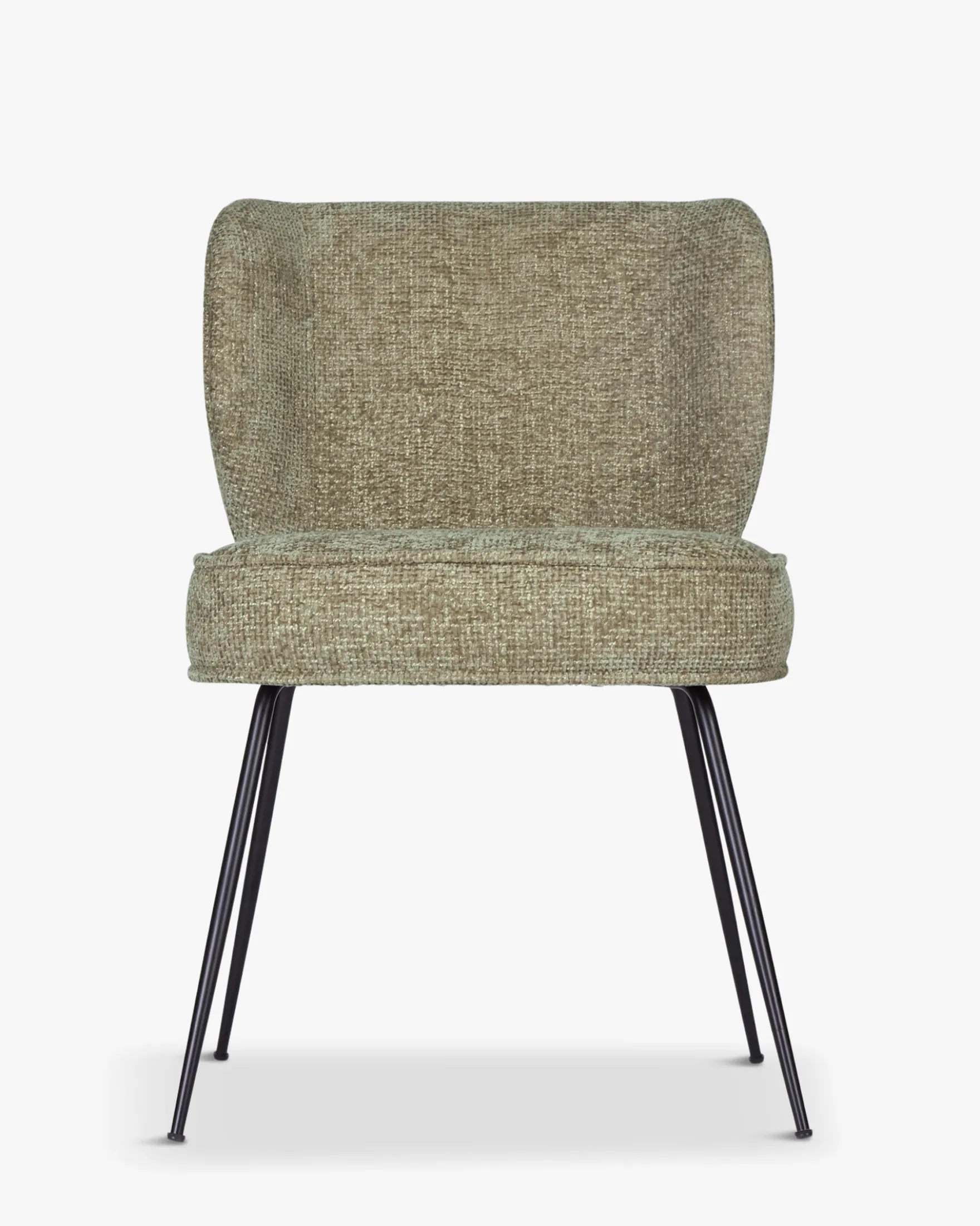 Chaise, Tweed taupe & metal noir Wayne