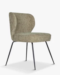 Chaise, Tweed taupe & metal noir Wayne