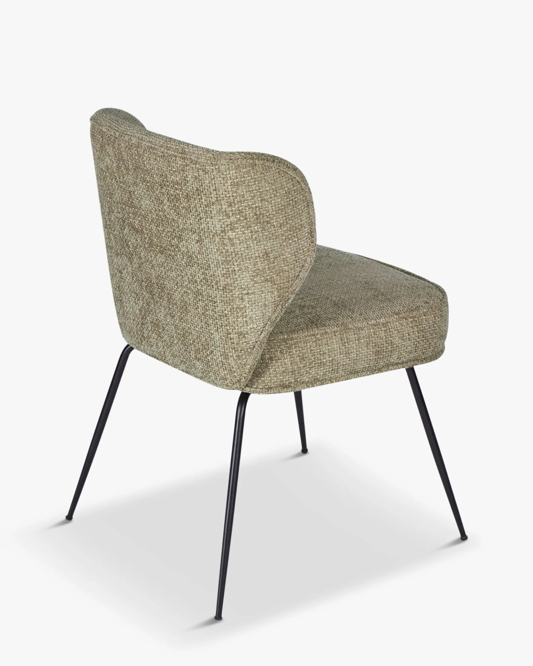Chaise, Tweed taupe & metal noir Wayne