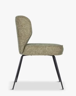 Chaise, Tweed taupe & metal noir Wayne