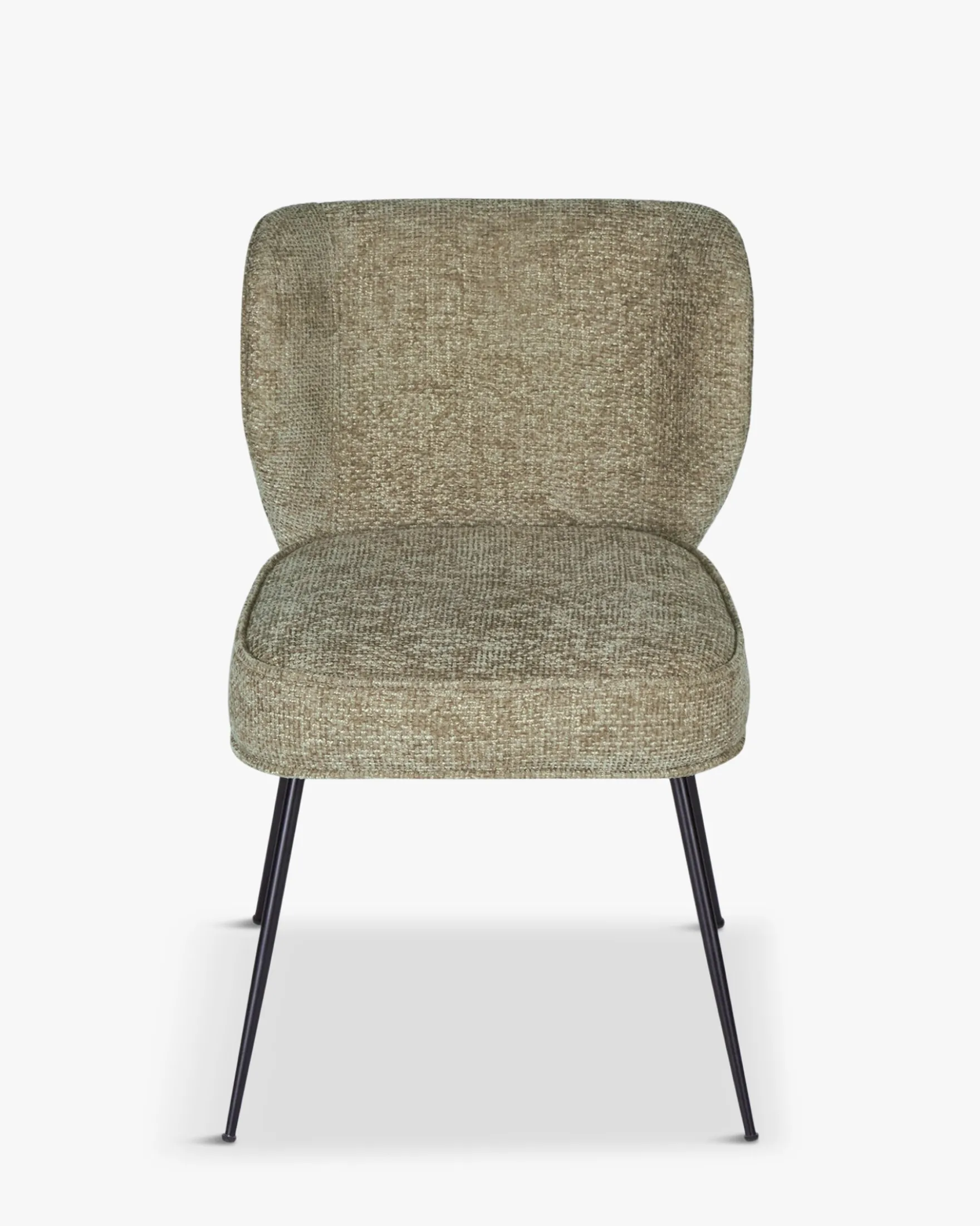 Chaise, Tweed taupe & metal noir Wayne