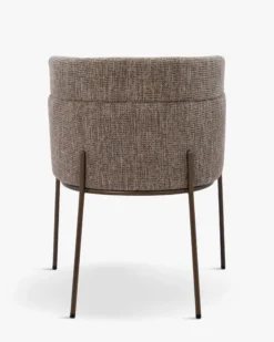 Chaise, Tweed taupe New York & métal noir Baron