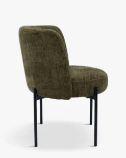 Chaise, Tweed vert lichen & métal noir Ray