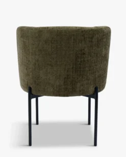 Chaise, Tweed vert lichen & métal noir Ray
