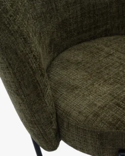 Chaise, Tweed vert lichen & métal noir Ray
