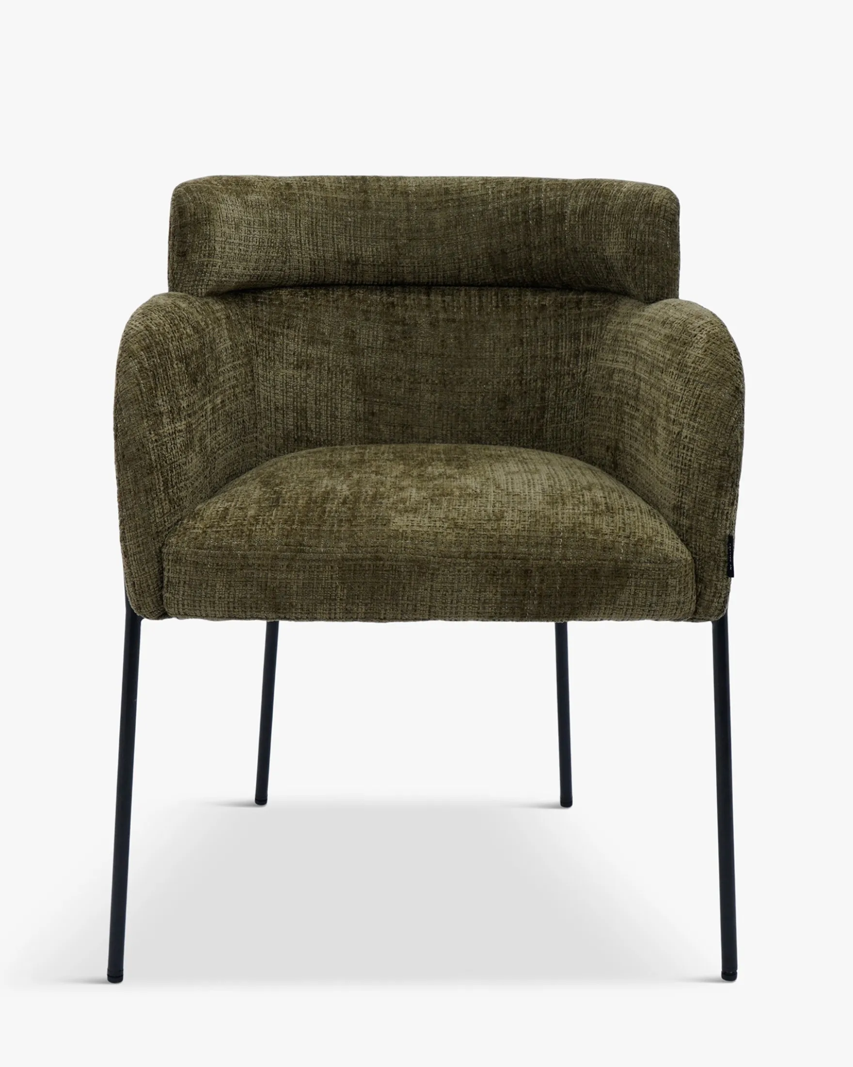 Chaise, Tweed vert lichen & métal noir Baron