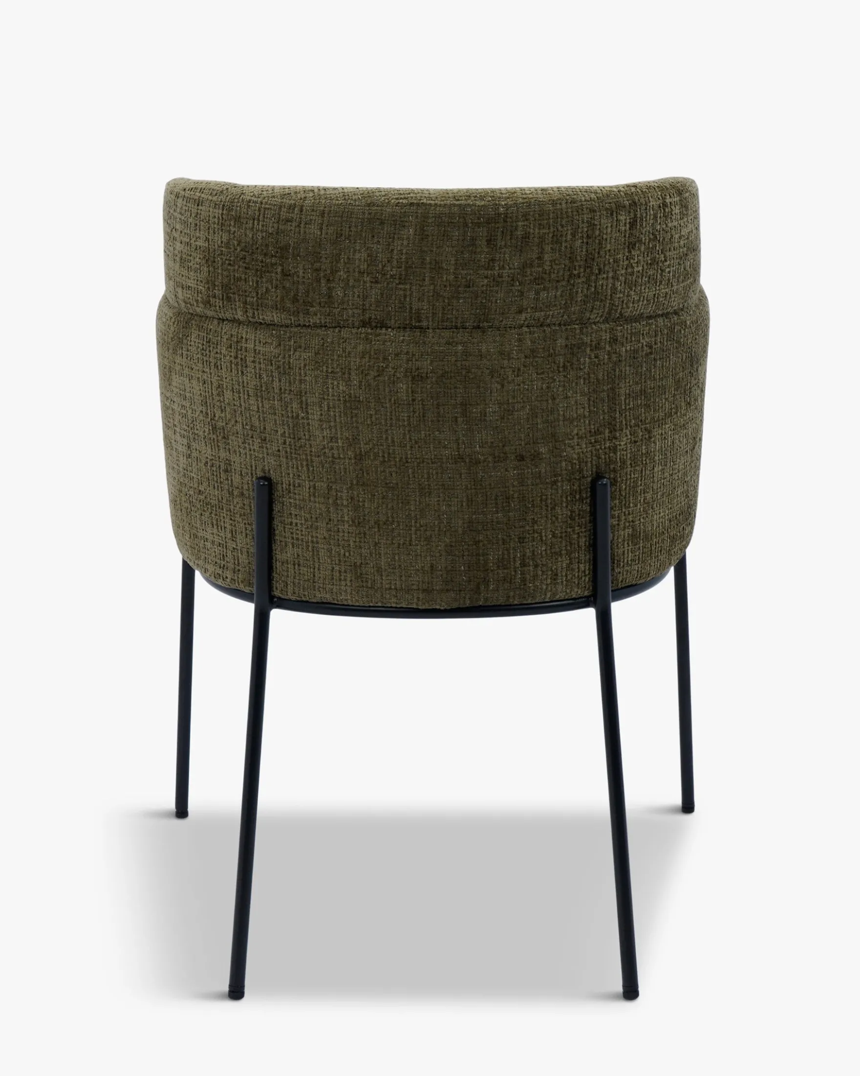 Chaise, Tweed vert lichen & métal noir Baron