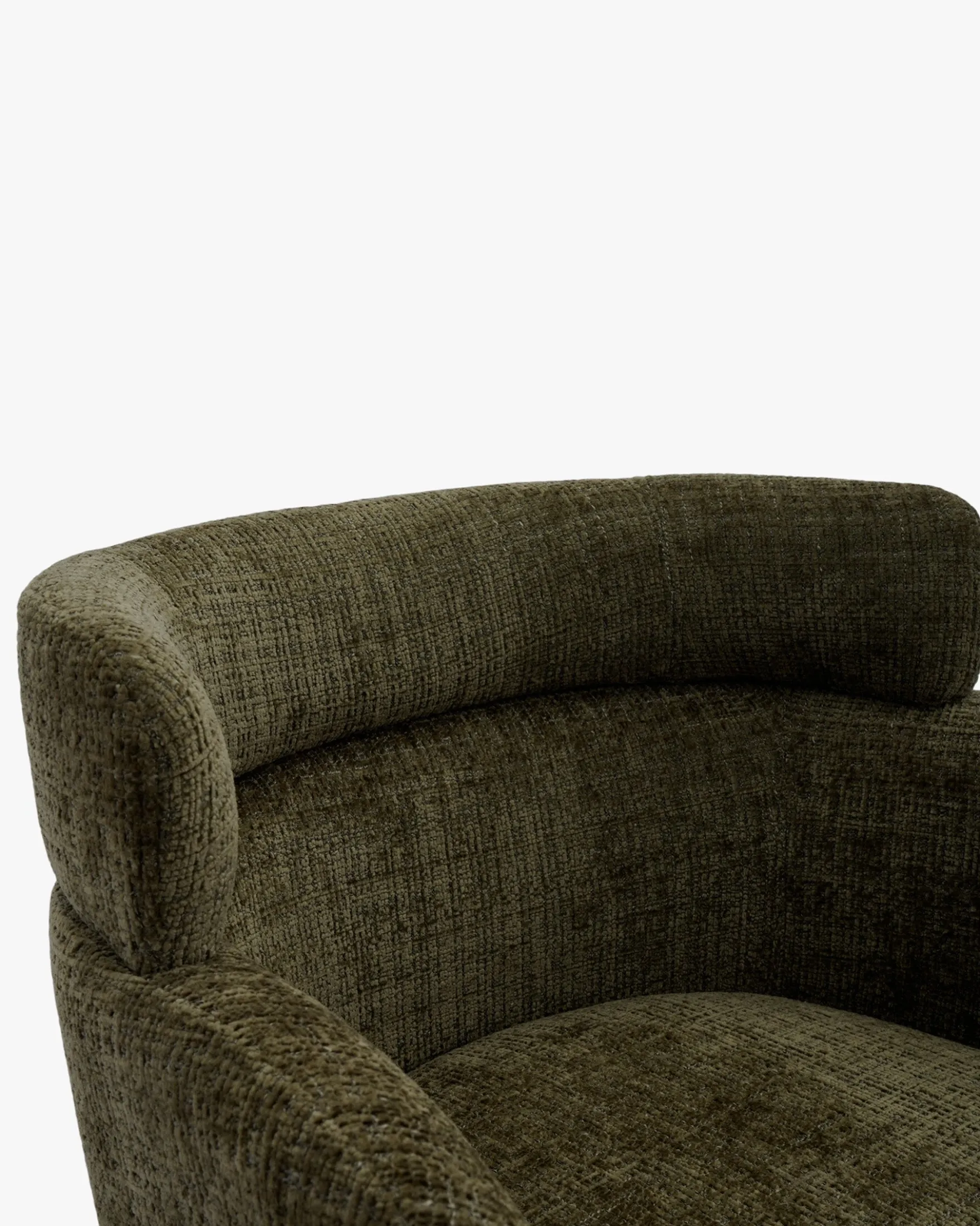 Chaise, Tweed vert lichen & métal noir Baron