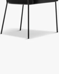 Chaise, Velours nuit noire & métal noir Baron