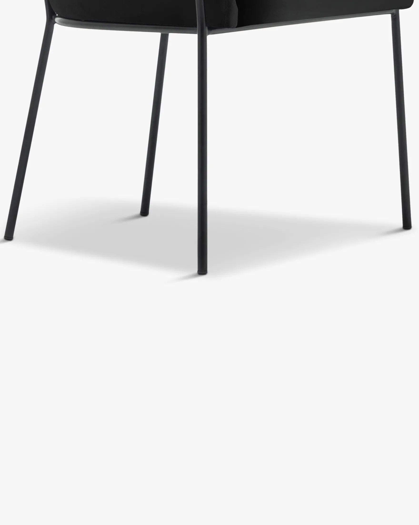 Chaise, Velours nuit noire & métal noir Baron