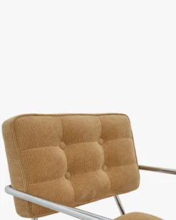 Chaise, Velours orange abricot & Métal chromé Orea