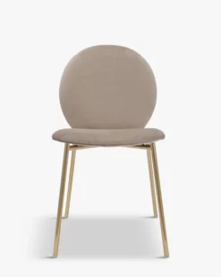 Chaise, Velours taupe & métal doré Blaze