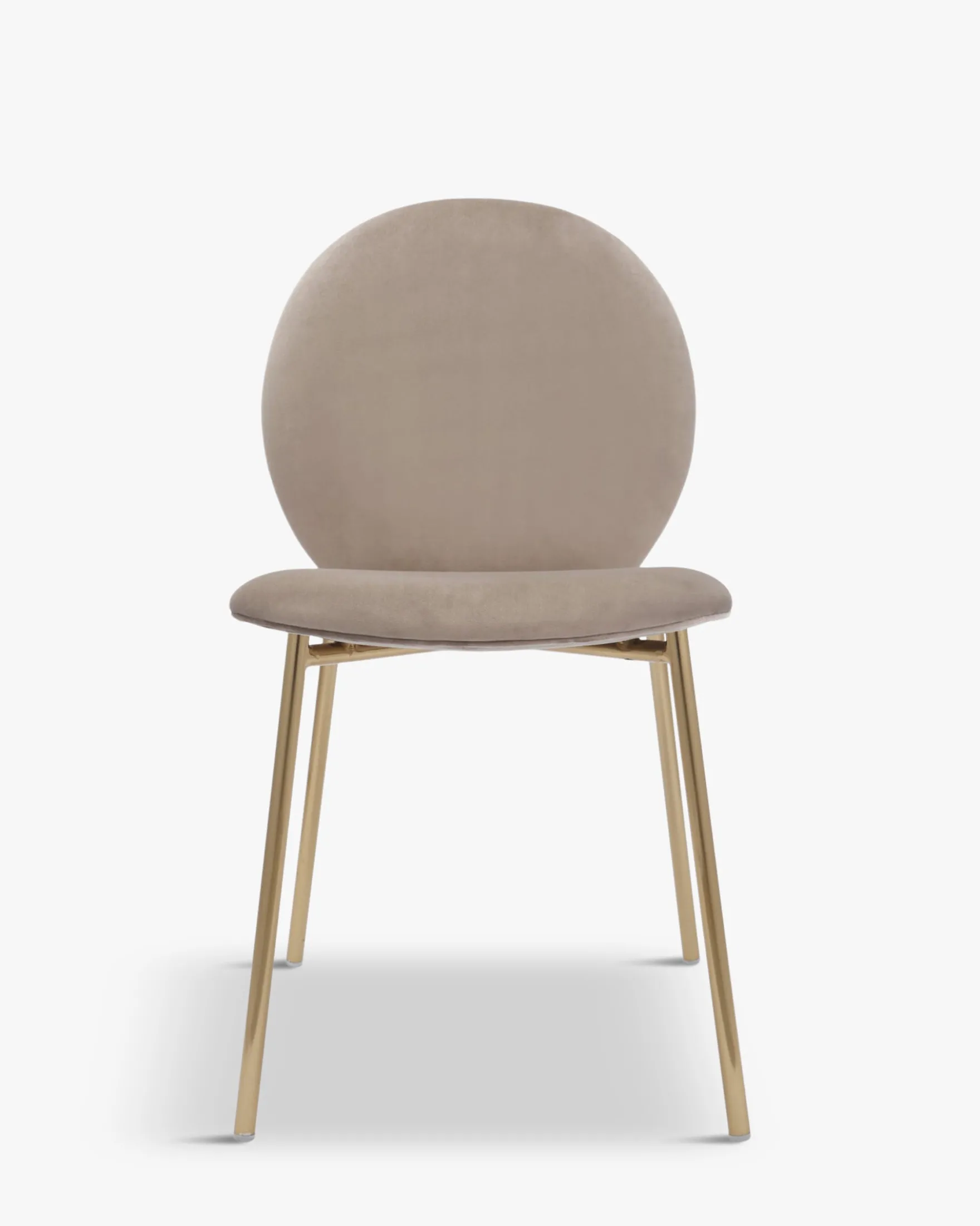 Chaise, Velours taupe & métal doré Blaze