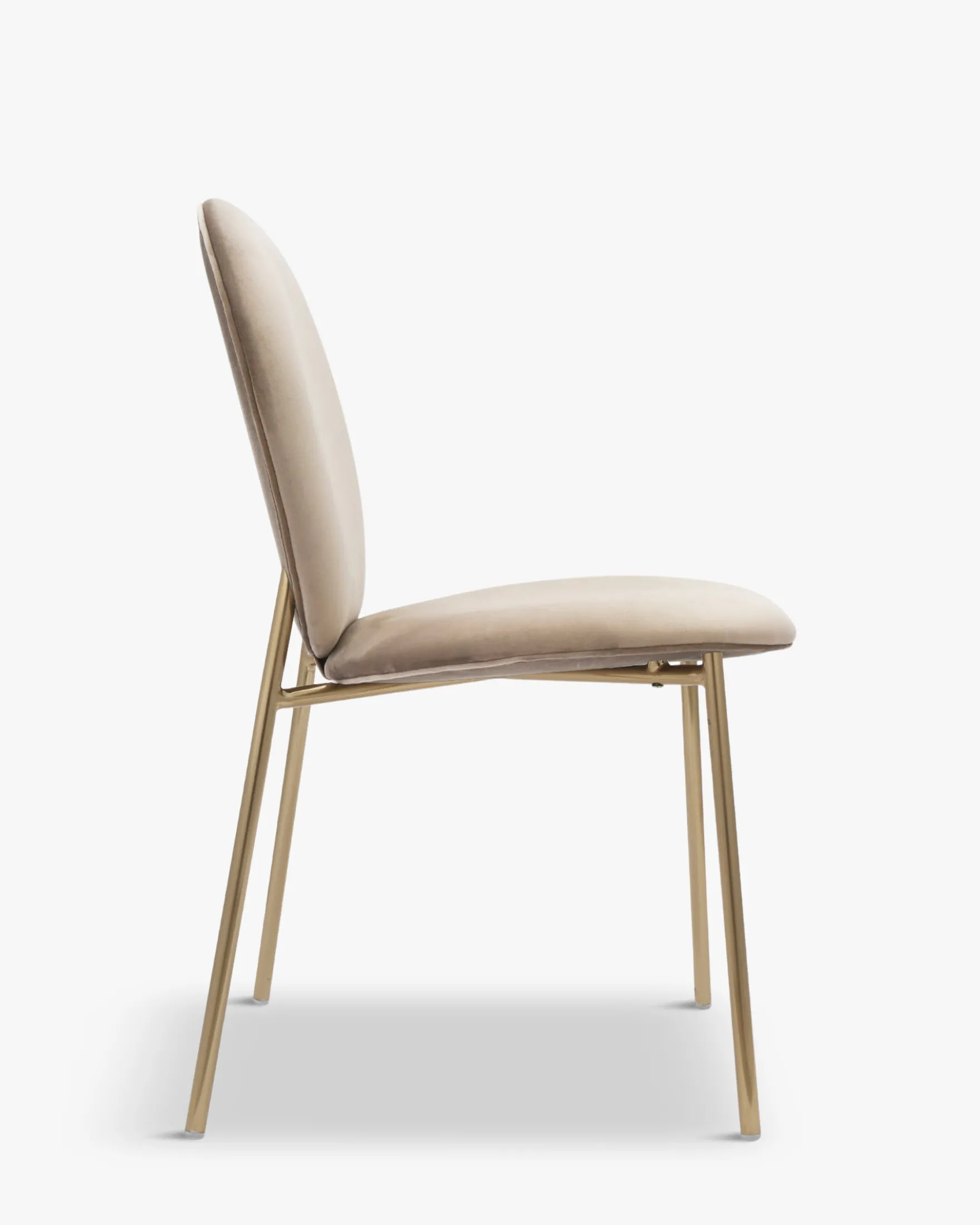Chaise, Velours taupe & métal doré Blaze