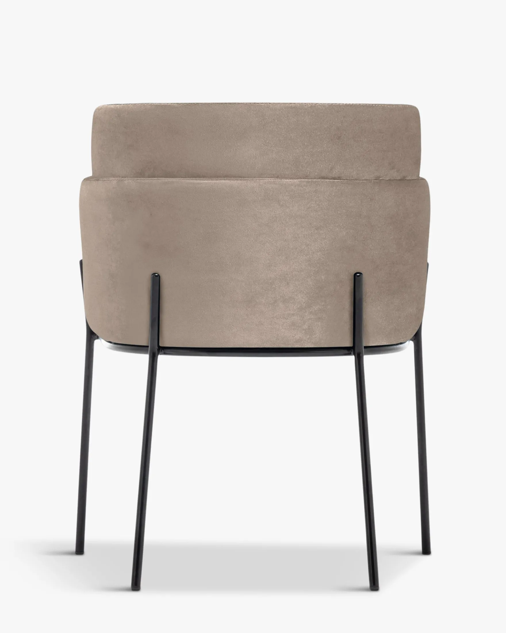 Chaise, Velours taupe & métal noir Baron