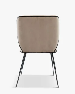 Chaise, Velours taupe & métal noir Wayne