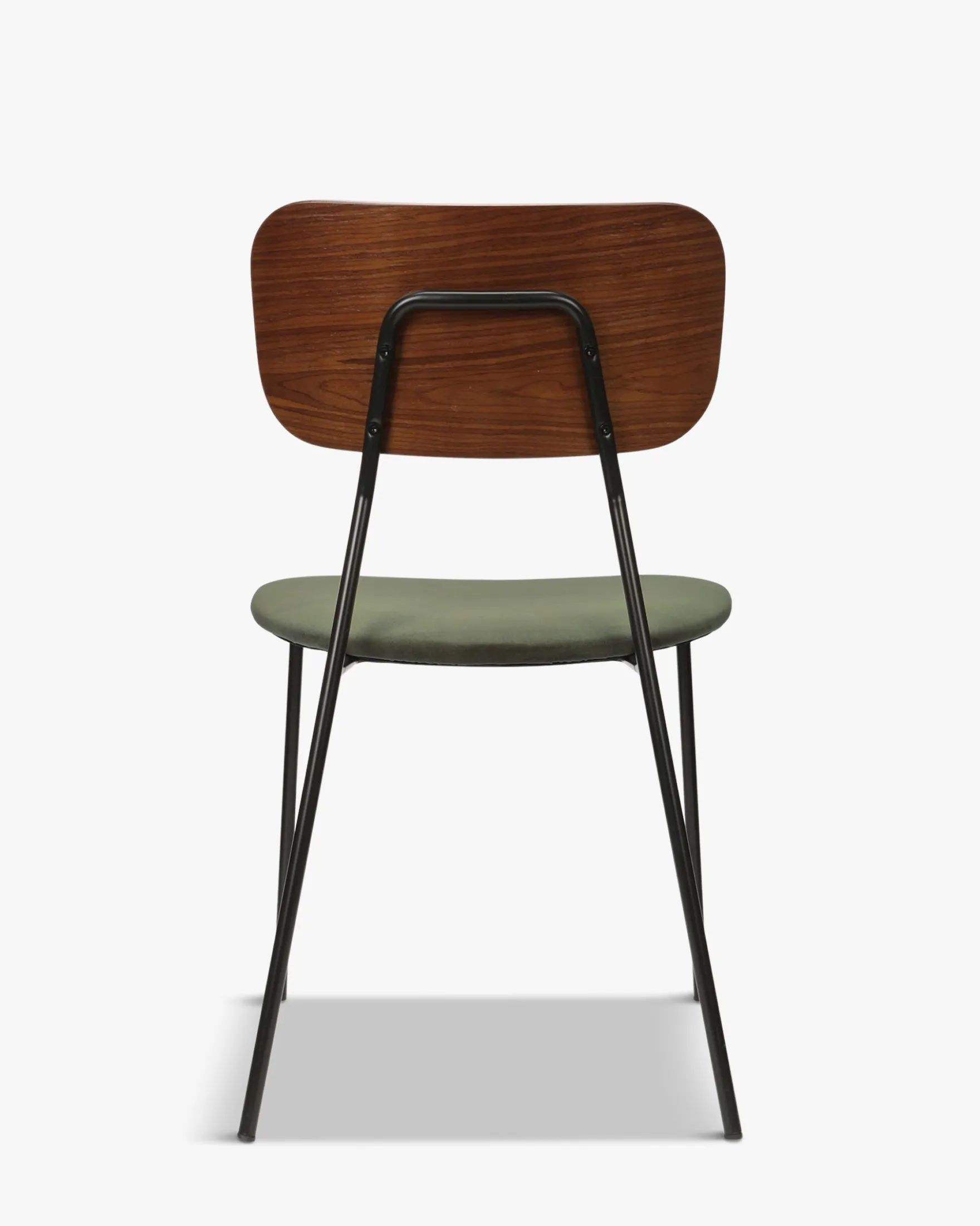 Chaise, Velours vert bouteille, bois noyer & métal noir Eero