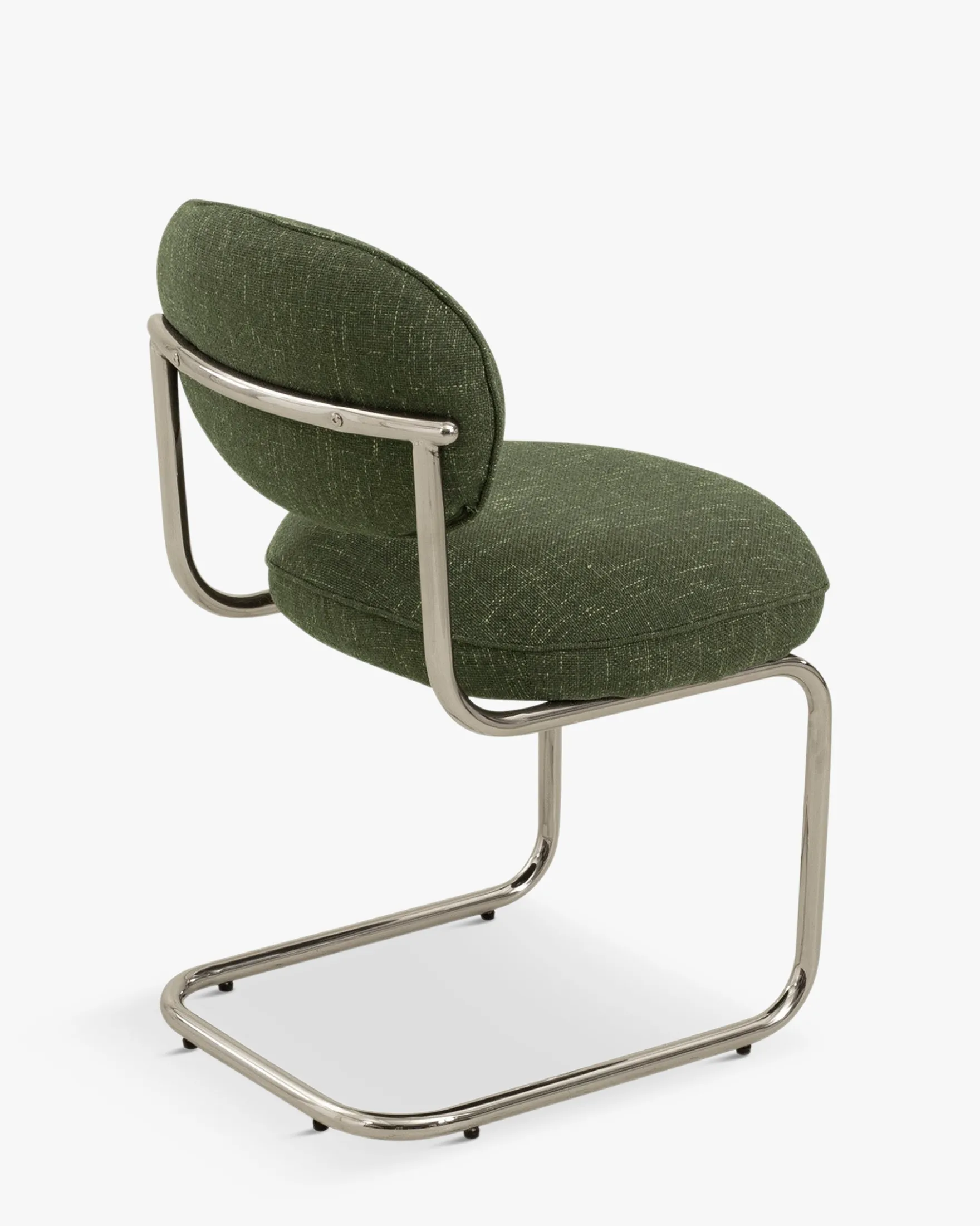 Chaise, Vert cactus & métal chromé Amberta